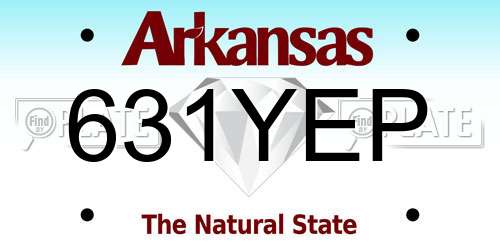 631YEP Arkansas License Plate