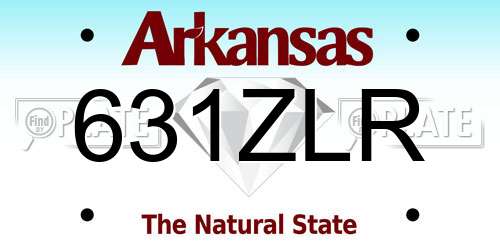 631ZLR Arkansas License Plate