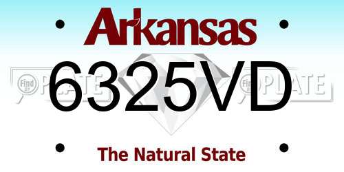 6325VD Arkansas License Plate