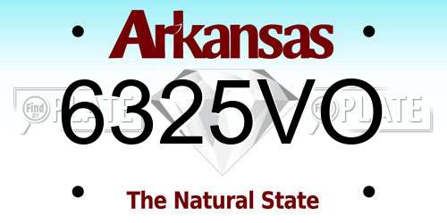 6325VO Arkansas License Plate