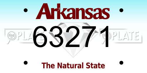 63271 Arkansas License Plate