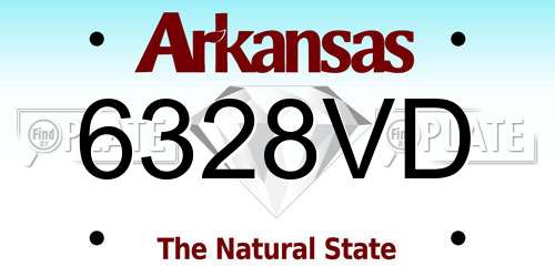 6328VD Arkansas License Plate