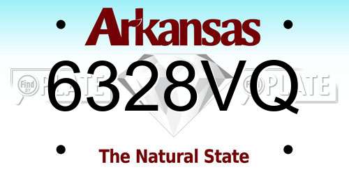 6328VQ Arkansas License Plate