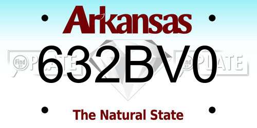 632BV0 Arkansas License Plate