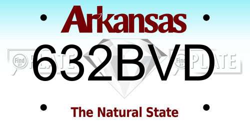 632BVD Arkansas License Plate