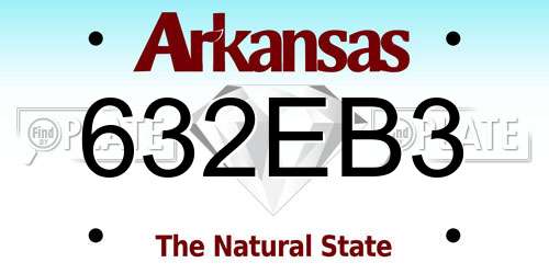 632EB3 Arkansas License Plate