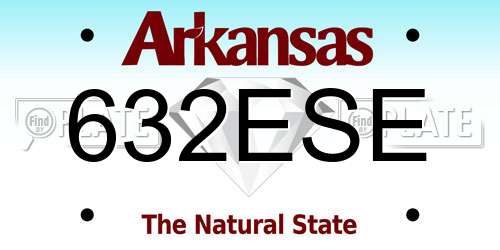 632ESE Arkansas License Plate