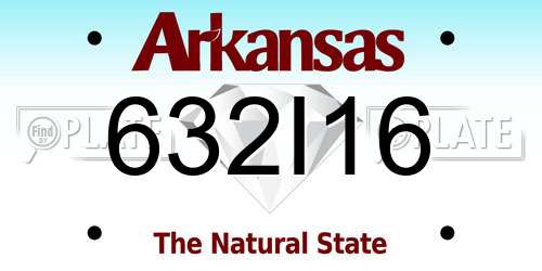 632I16 Arkansas License Plate