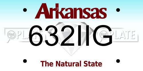 632IIG Arkansas License Plate