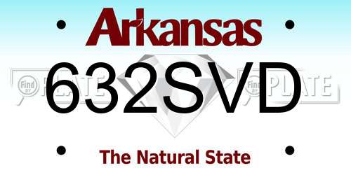 632SVD Arkansas License Plate