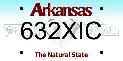 632XIC Arkansas License Plate