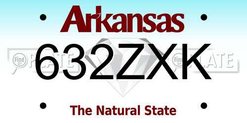 632ZXK Arkansas License Plate