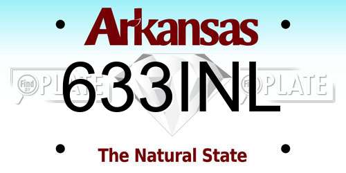 633INL Arkansas License Plate