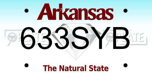 633SYB Arkansas License Plate