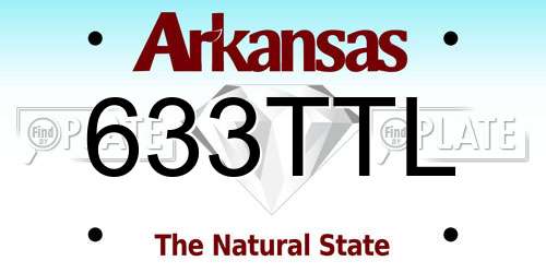 633TTL Arkansas License Plate