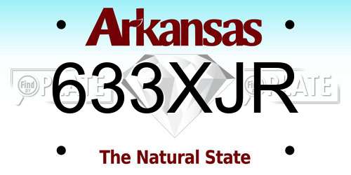 633XJR Arkansas License Plate
