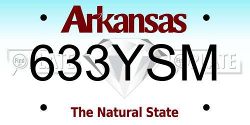 633YSM Arkansas License Plate