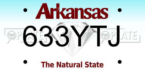 633YTJ Arkansas License Plate