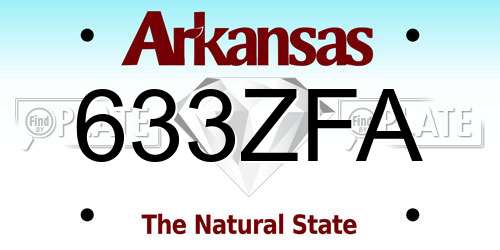 633ZFA Arkansas License Plate