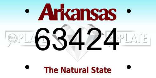 63424 Arkansas License Plate