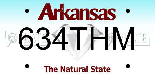 634THM Arkansas License Plate