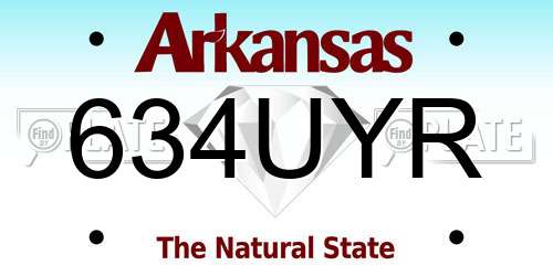 634UYR Arkansas License Plate