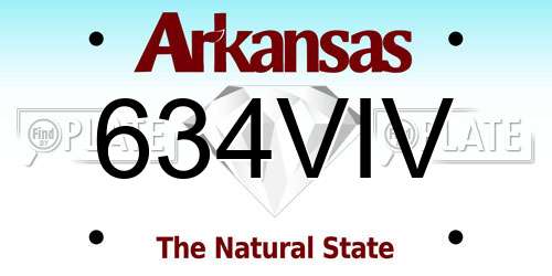 634VIV Arkansas License Plate
