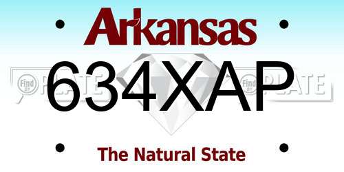 634XAP Arkansas License Plate