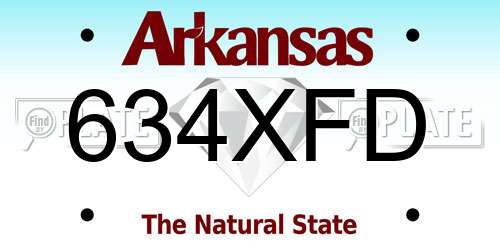 634XFD Arkansas License Plate