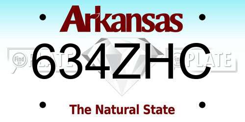 634ZHC Arkansas License Plate