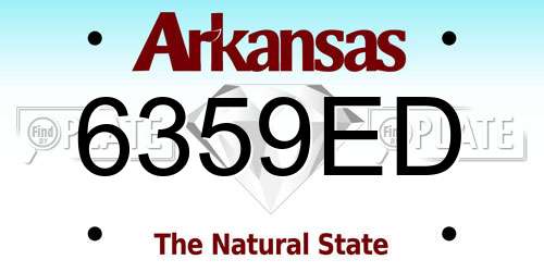 6359ED Arkansas License Plate