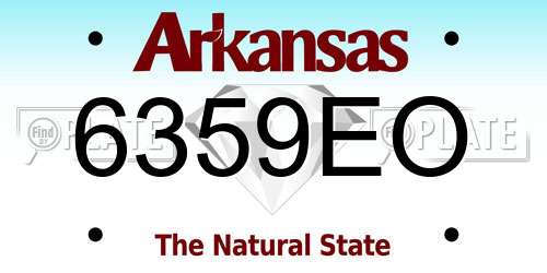 6359EO Arkansas License Plate