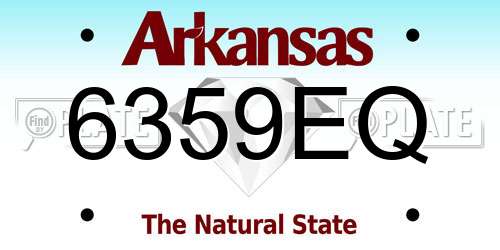 6359EQ Arkansas License Plate