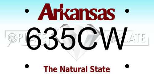 635CW Arkansas License Plate