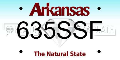 635SSF Arkansas License Plate