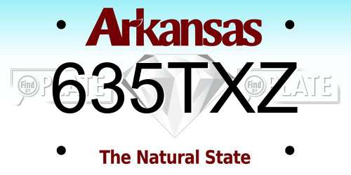 635TXZ Arkansas License Plate