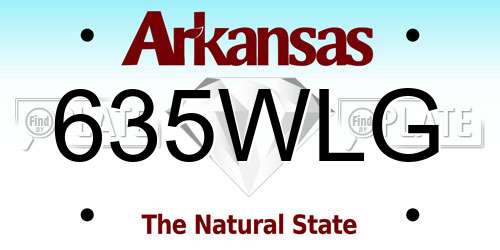 635WLG Arkansas License Plate