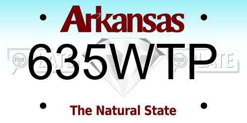 635WTP Arkansas License Plate