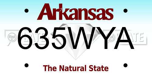 635WYA Arkansas License Plate
