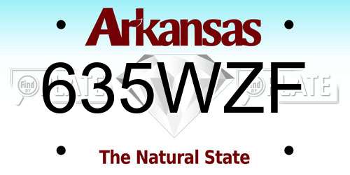 635WZF Arkansas License Plate