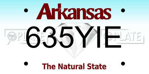635YIE Arkansas License Plate