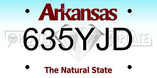 635YJD Arkansas License Plate