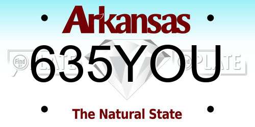 635YOU Arkansas License Plate