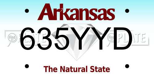 635YYD Arkansas License Plate