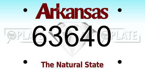 63640 Arkansas License Plate
