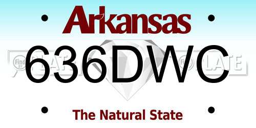 636DWC Arkansas License Plate