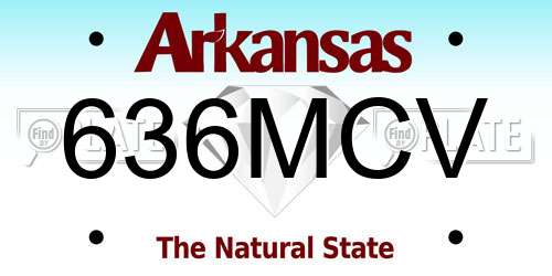 636MCV Arkansas License Plate