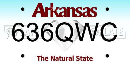 636QWC Arkansas License Plate