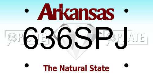 636SPJ Arkansas License Plate