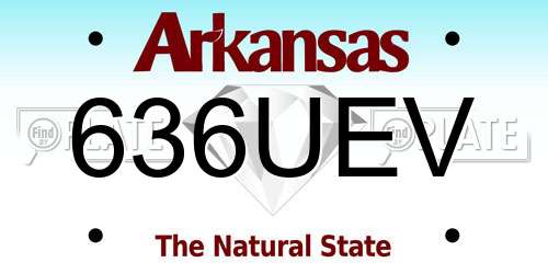 636UEV Arkansas License Plate